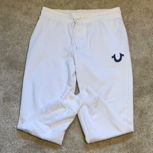 True Religion Joggers Men's L White Classic Logo Sweatpants